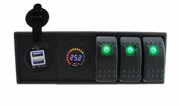 

IZTOSS DC 24V LED Digital voltmeter 3.1A USB Socket with toggle rocker switch jumper wires and housing holder