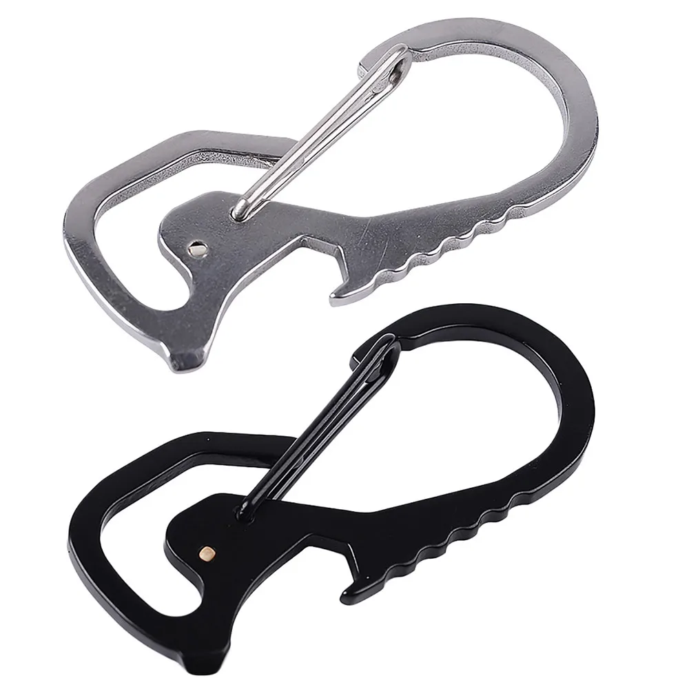 Portable Stainless Buckle Carabiner Keychain Key Ring Clip Hook Bottle Opener Outdoor Tools luggage climbing Accessories#YL10
