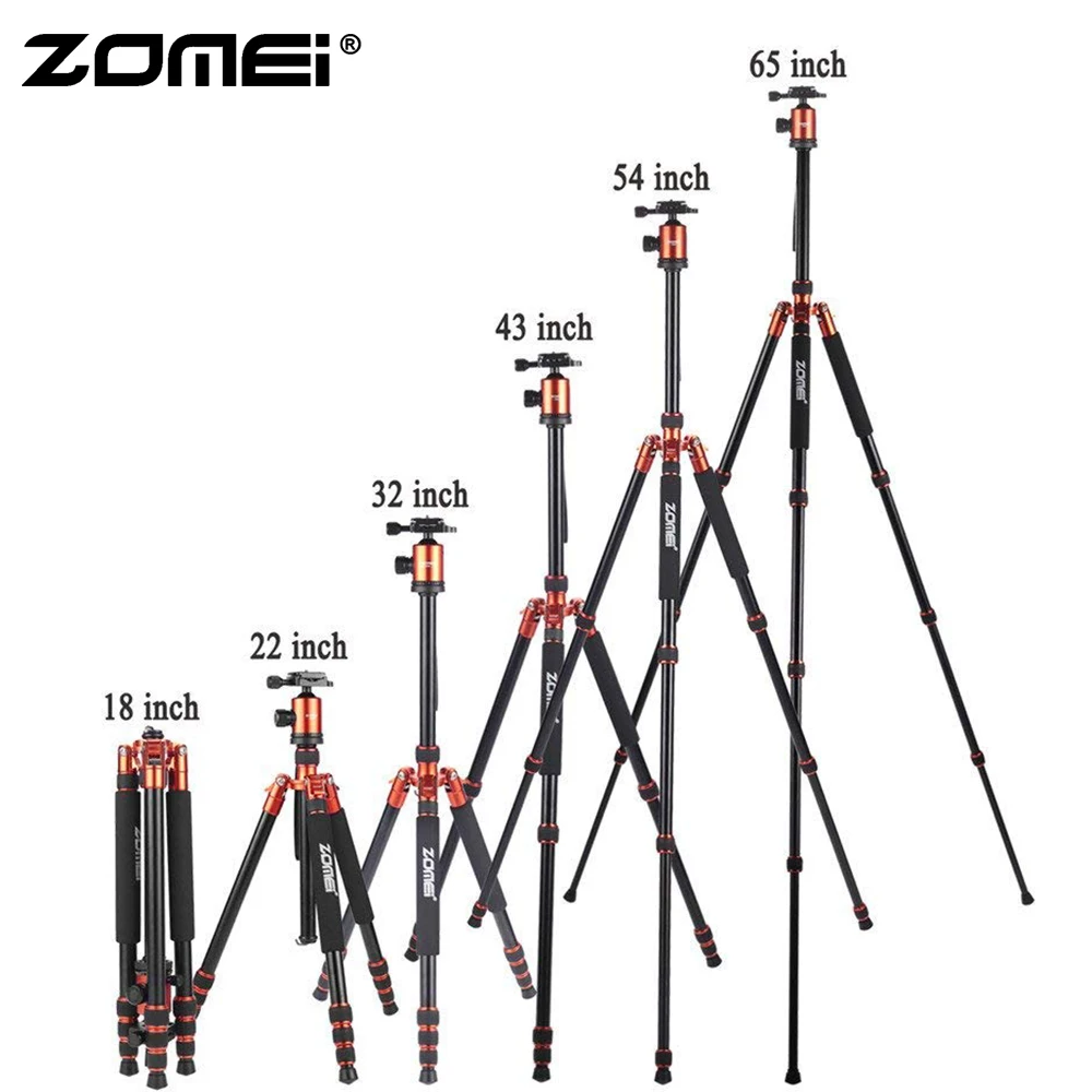 ZOMEI Z818 штатив для камеры и монопод легкий дорожный штатив с шаровой головкой 360 градусов и сумка для переноски для цифровой камеры SLR DSLR