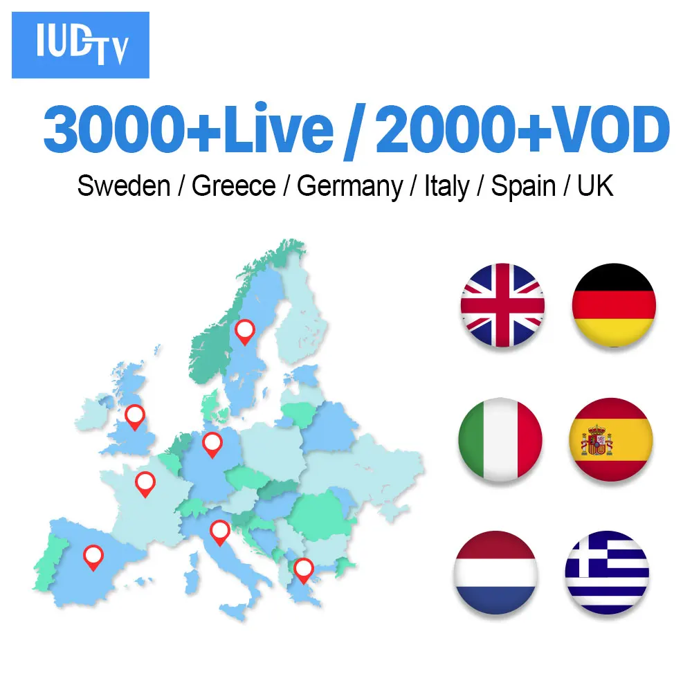 

IUDTV IPTV Germany UK Spain Italy IP TV M3U/Android Subscripton IUDTV Code IPTV Germany UK Spain Italia Sweden Greece IP TV Code