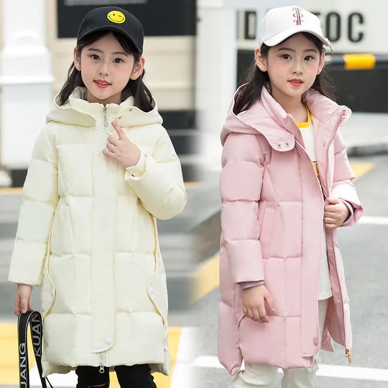 

OLEKID 2018 Winter Girls Down Jacket Warm Thicken Hooded Girls Winter Coat 3-12 Years Kids Teenage Outerwear Winterjas Meisjes