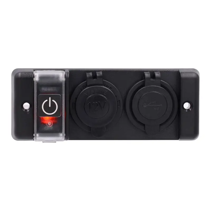 

New Waterproof Car Trailer Car Charging Switch Dual Usb Charger Cigarette Socket Power Socket