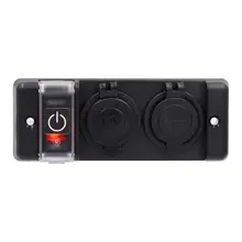 New Waterproof Car Trailer Car Charging Switch Dual Usb Charger Cigarette Socket Power Socket 1 to 2 cigarette power socket spliter individually relocatable