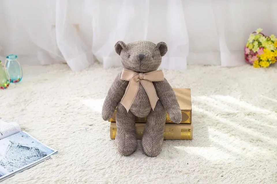 Kawaii мягкие Животные может подвижное соединение медведь кукольный свитер вязать плюшевого мишки плюшевые игрушки день Святого Валентина отправить подарок подруге