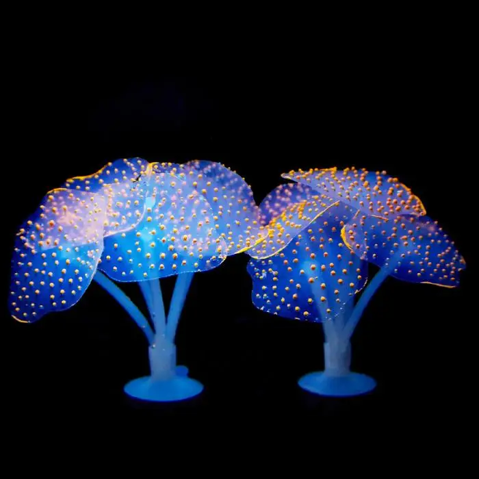 Аквариум светящиеся искусственные Медузы силиконовые искусственные водные растения флуоресцентные яркие Медузы аквариумный Декор E2