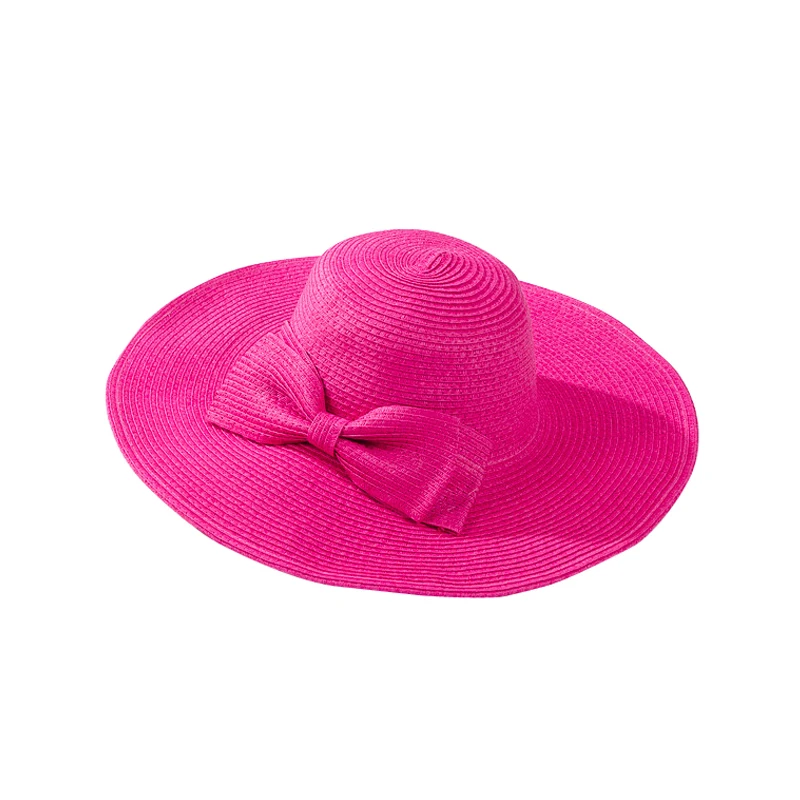 المرأة الجديدة الصلبة بنما البوهيمي القش Sunhats الأزياء قبعة صيفية الشمس مرن شاطئ واسعة كبيرة قبعة بحافة القبعات الأشعة فوق البنفسجية للنساء ...