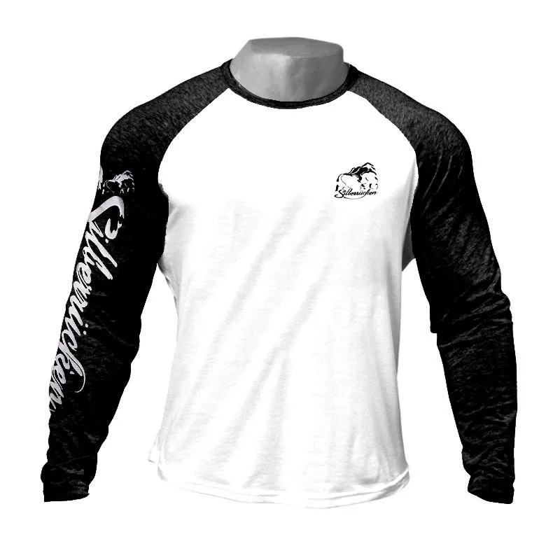 

T-Shirt Men 2018 Spring Autumn New Long Sleeve O-Neck Fashion Contrasting colors Cotton Fitness jogging sports Tee Tops