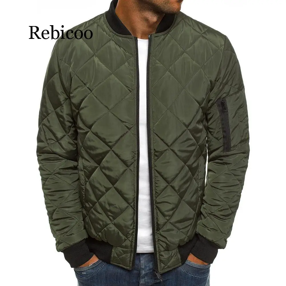 

2019 Men Spring Jacket Wind Breaker Casual Light Plaid Parka Solid Color Brand Overcoat Men Thick Clothes Zipper Jackets