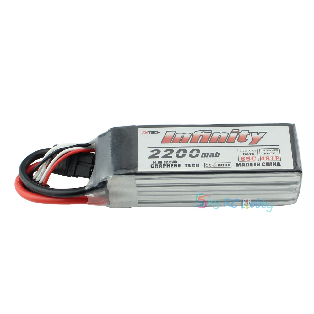 Аккумулятор Infinity LiPo 4S 2200mah 85C с t-разъемом XT60H Stecker Graphene Tech для радиоуправляемого квадрокоптера дрона