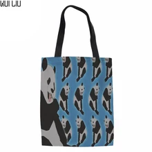 Panda Печать холст Большая сумка для покупок Модный женский топ-ручка сумки для женщин многоразовая эко-сумка дорожная упаковка