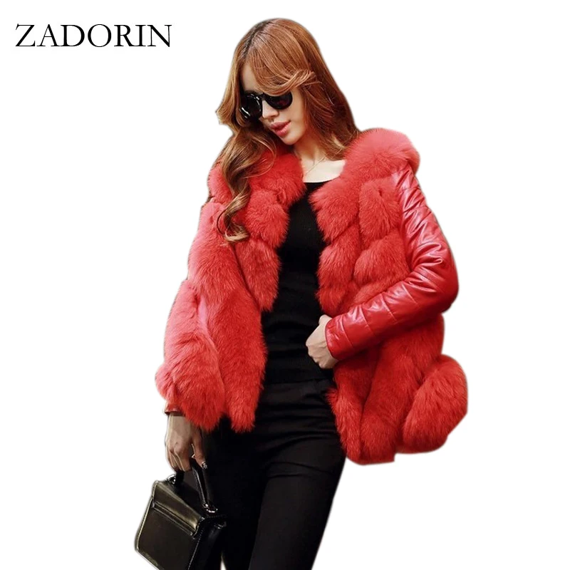 

Plus Size 2019 Winter Fashion Women Luxurious FAUX Fur Coat High Quality Elegant Ladies Fur Jacket Pink White Black Fur Overcoat