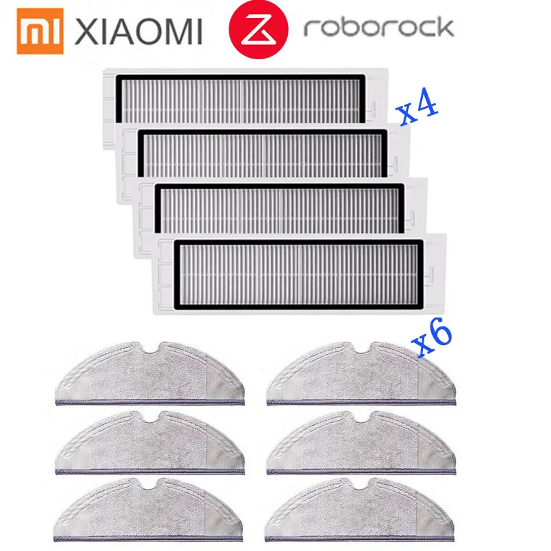 Тряпки для мокрой уборки фильтр боковая щетка рулон щетка подходит для Xiaomi Roborock Robot S50 S51 Запчасти для пылесоса наборы - Цвет: 10pcs