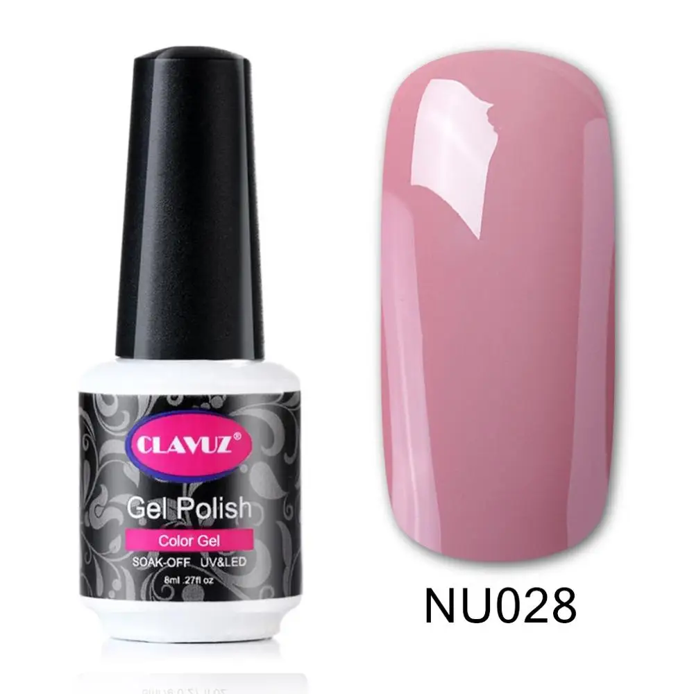 CLAVUZ Nude Platinum Led УФ-гель для ногтей стеклянная бутылка Блестящий Гель-лак для ногтей Гибридный Полупостоянный эмалевый гель для краски - Цвет: 028