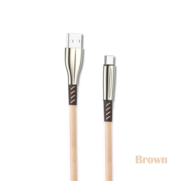 REZ Быстрая зарядка usb type-C кабель для huawei samsung S9 S8 Plus S10 Быстрая зарядка type-C кабель для зарядки мобильного телефона USB C - Цвет: Brown