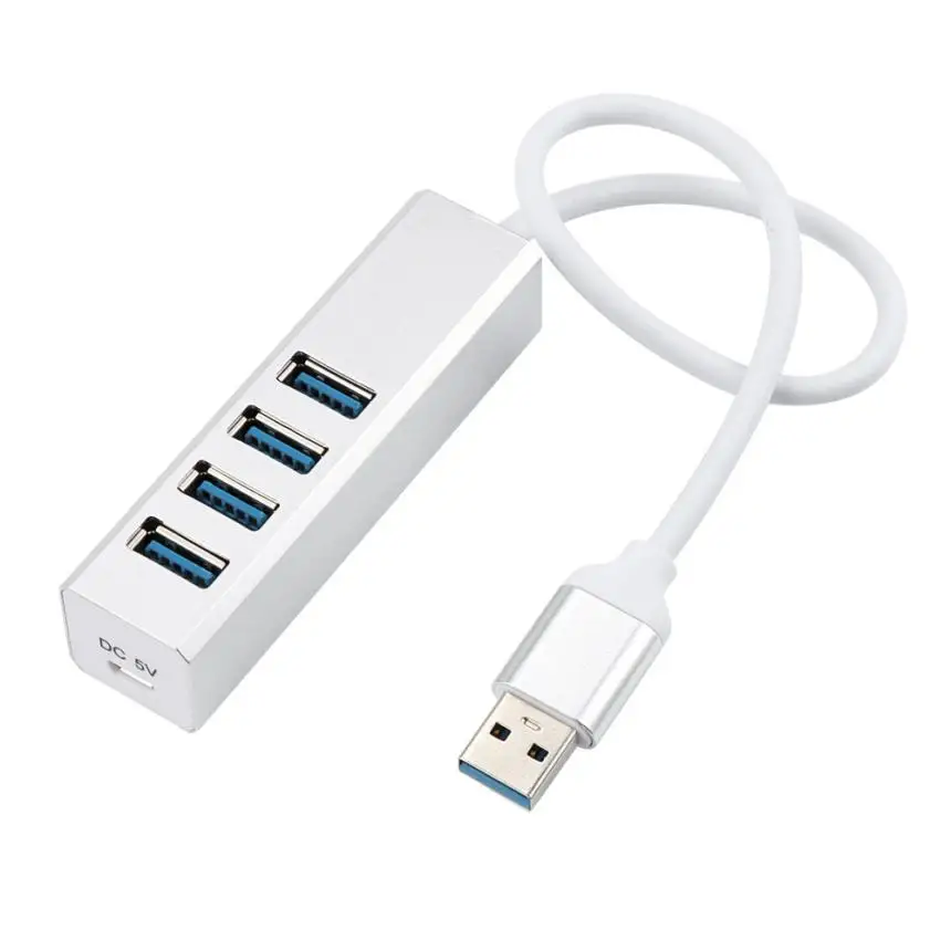 HIPERDEAL Новый USB 3 0 4 портовый мультиконцентратор разветвитель Алюминиевый адаптер