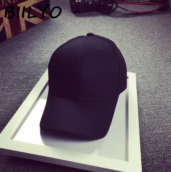 Logo Fitted Flat Brim Baseball Cap Hat 