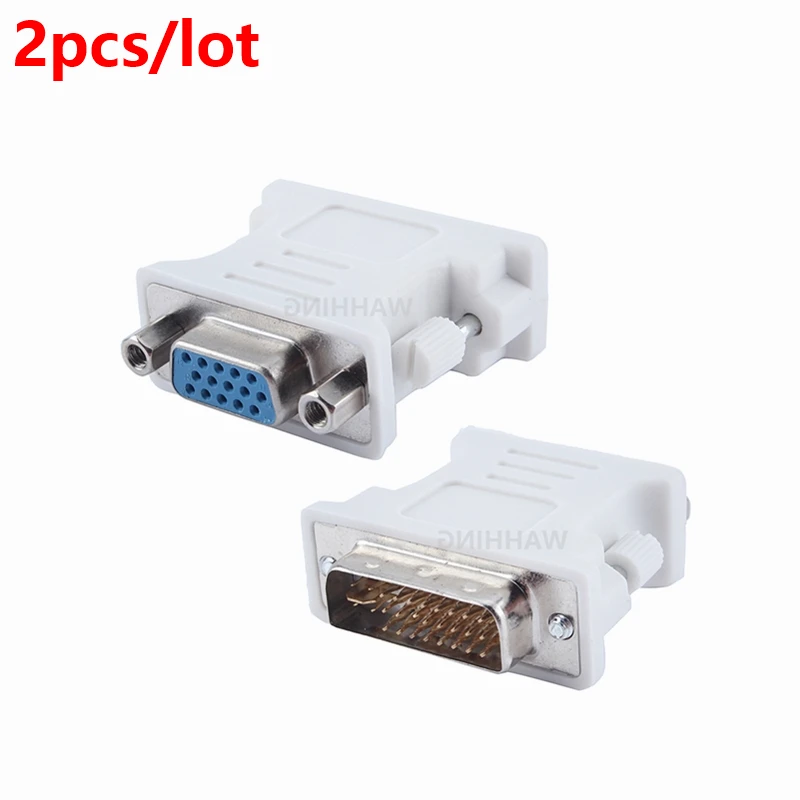 

2pcs/lot DVI-I 24+5 Male to HD 15 Pin VGA SVGA Female Video Card Monitor LCD Converter Adapter HY1410