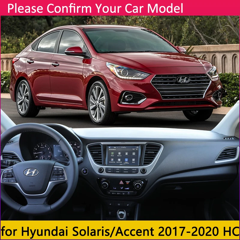 Для hyundai Solaris Accent HC Противоскользящий коврик для приборной панели Защита от солнца защитный коврик аксессуары для ковров накидка