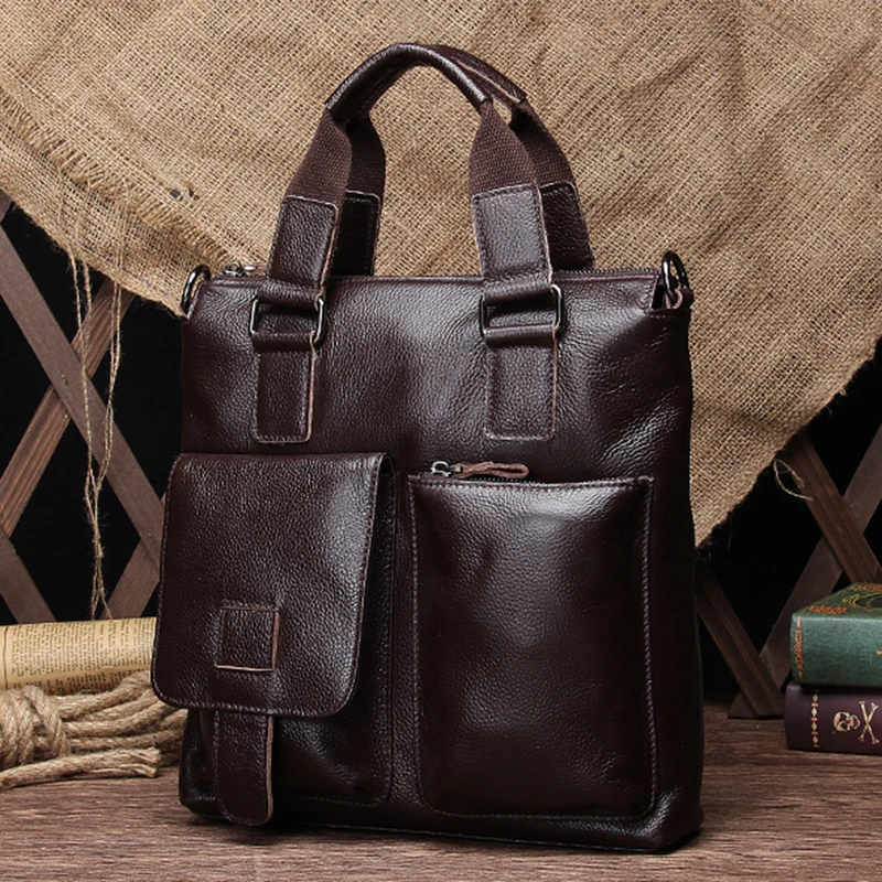 

Men Cowhide Business Tote Briefcase Handbag Famous Brand Cross Body Top Handle Bag Male Genuine Leather Messenger Shoulder Bags