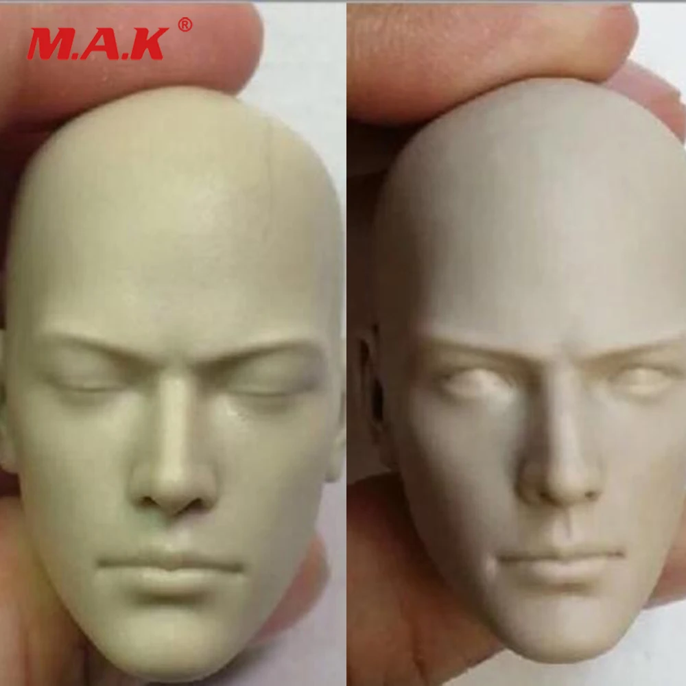 1/6 Scale Male Buddhist Monk Unpainted White Head with Opened/Closed Eyes Model for 12 inches Action Figure Accessory | Игрушки и хобби