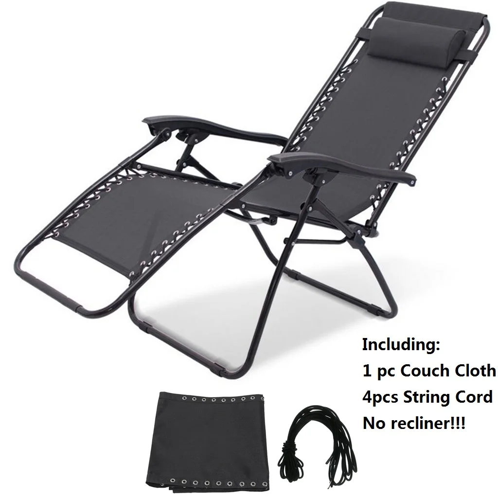 Durable Recliner Tessforest Fabric Cloth with Laces Fit Most Standard Anti Gravity Chairs 160x43cm -Black