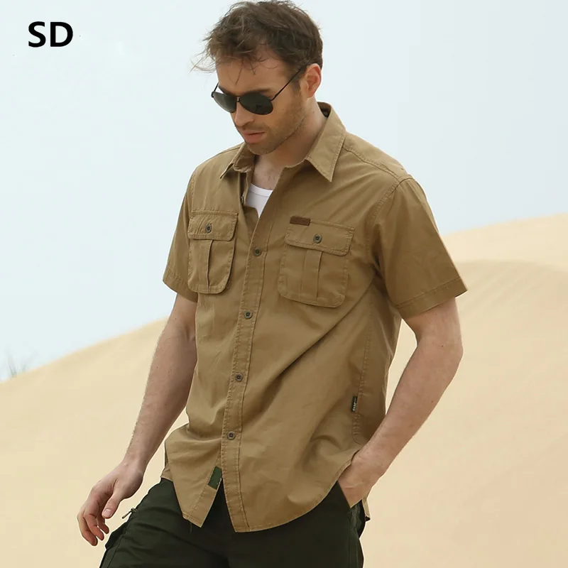 Aliexpress.com : Buy SD Brand Short Sleeve Shirt Men Pockets Outdoors ...