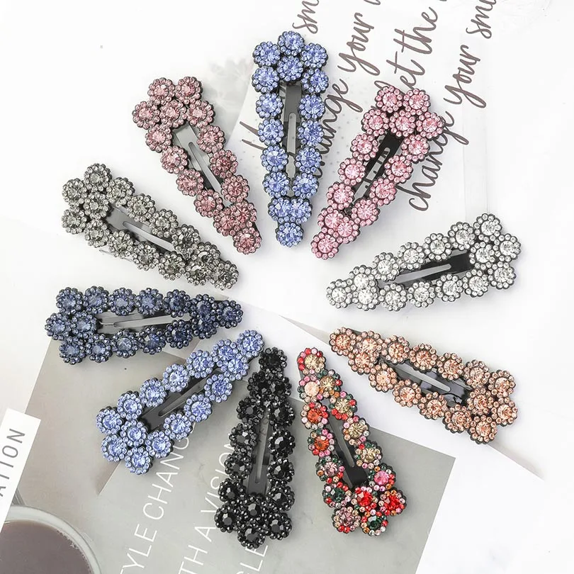 

Fashion 2019 Korean Crystal Diamond Hairpins For Women Side Bangs Headwear Hair Clip Girls Hair Accessories Barrettes