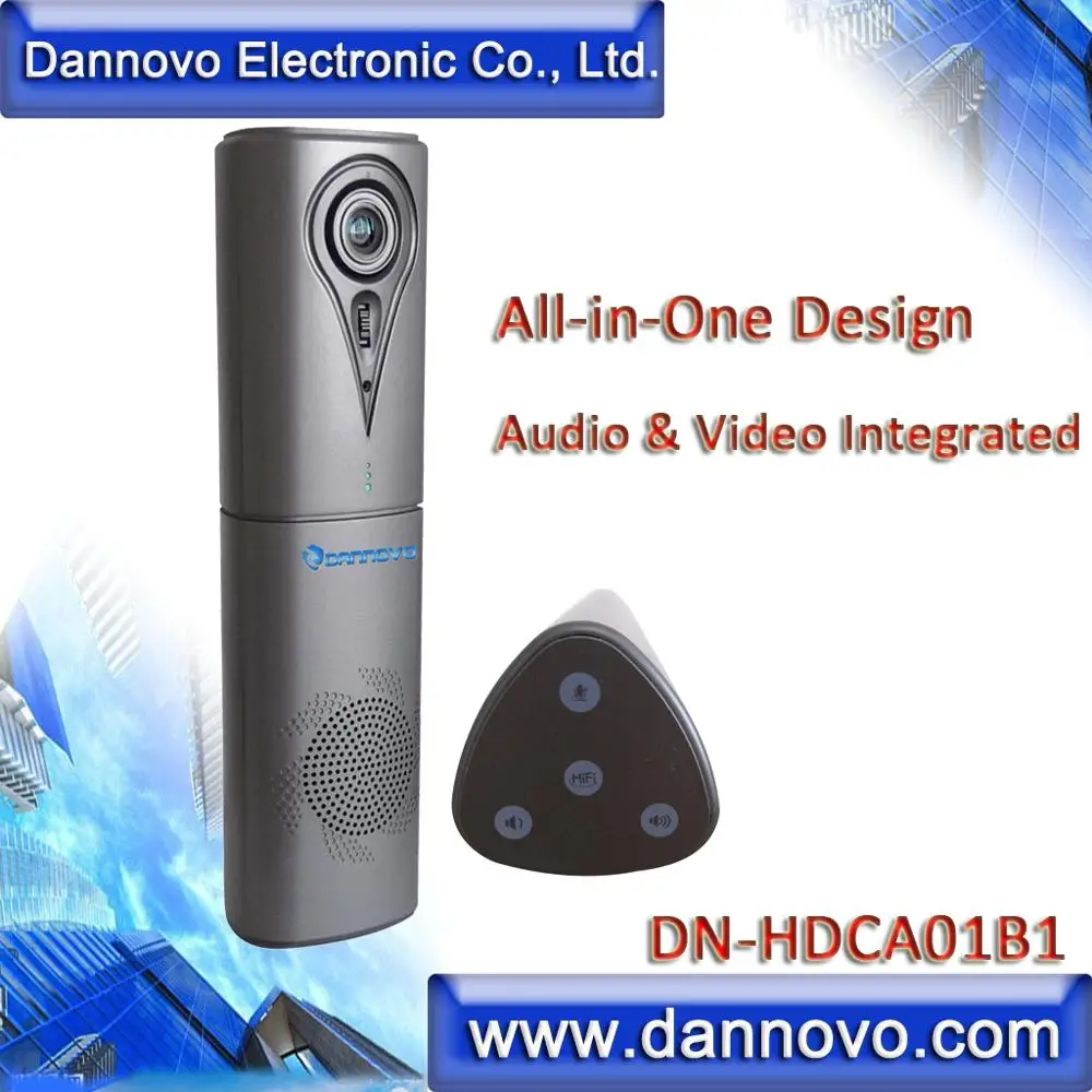 DANNOVO USB الكل في واحد الصوت كاميرا فيديو للمؤتمرات ، كامل دوبلكس ميكروفون ، مكبر صوت مدمج ، HiFi ، إلغاء الصدى