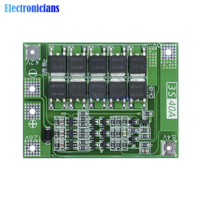 3S 40A литий-ионная батарея зарядное устройство Lipo ячеечный модуль PCB плата защиты BMS для сверлильного двигателя 12,6 в с балансом diymore