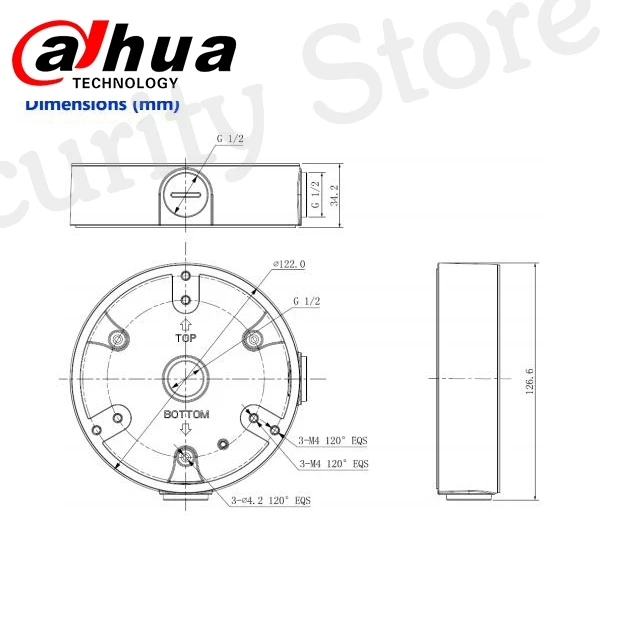 Dahua водостойкая распределительная коробка PFA137 для DH ip-камера IPC-HDBW4431R-S и IPC-HDBW4431R-ZS CCTV мини-купольная камера DH-PFA137