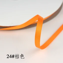 Elegant 6mm Grosgrain Satin Ribbons for Decorations and Crafts (Orange)