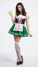 Halloween font b cosplay b font German Beer Festival Gary green midi Skirt Female Maid Beer