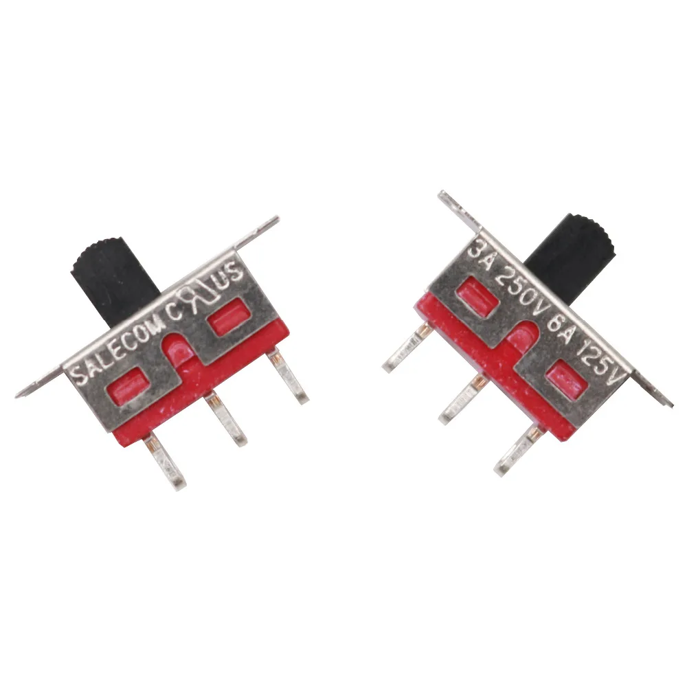 

10Pcs SALECOM 3Pin 2Position 3A/250V Maintained ON-ON Slide Switch SPDT Push-pull Switch