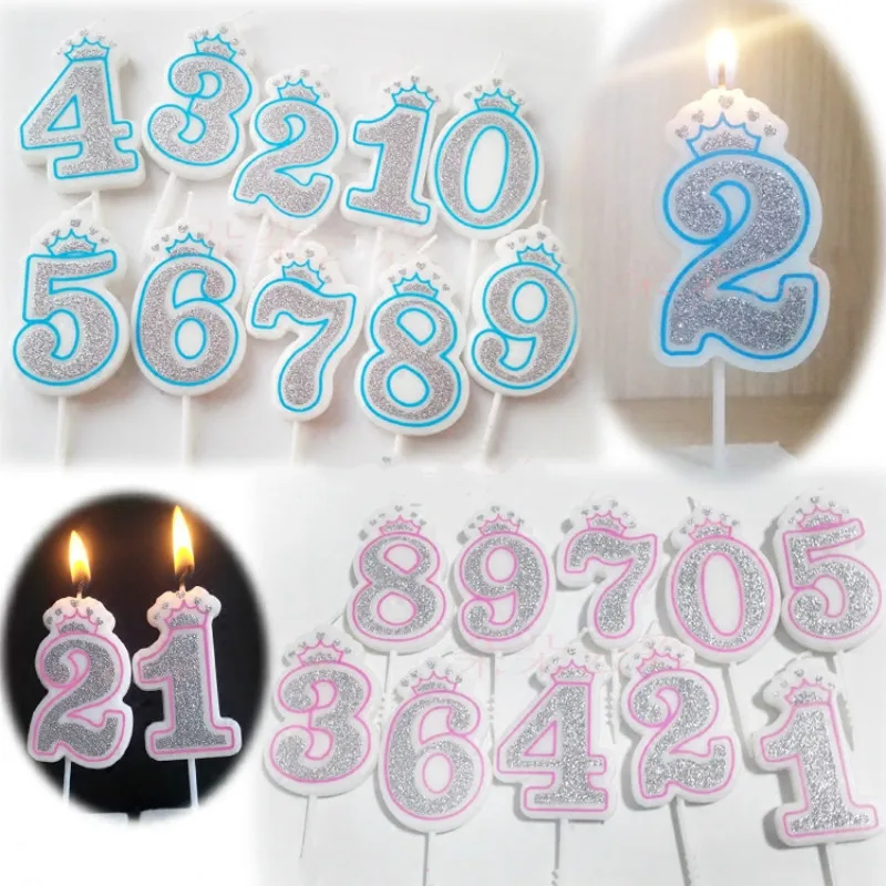 1PC Number Birthday Candles 1 2 3 4 5 6 7 8 9 0 Gold