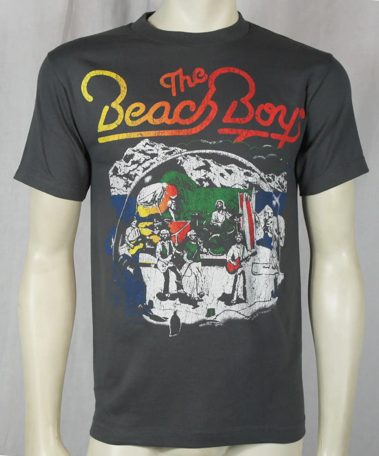 Аутентичные BEACH BOYS Band живой рисунок футболка с логотипом S-XXL новый летний Круглая