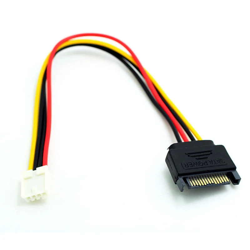 SATA 15Pin الذكور إلى 4Pin الإناث FDD مرن محول القرص الصلب الطاقة كابلات الحبل