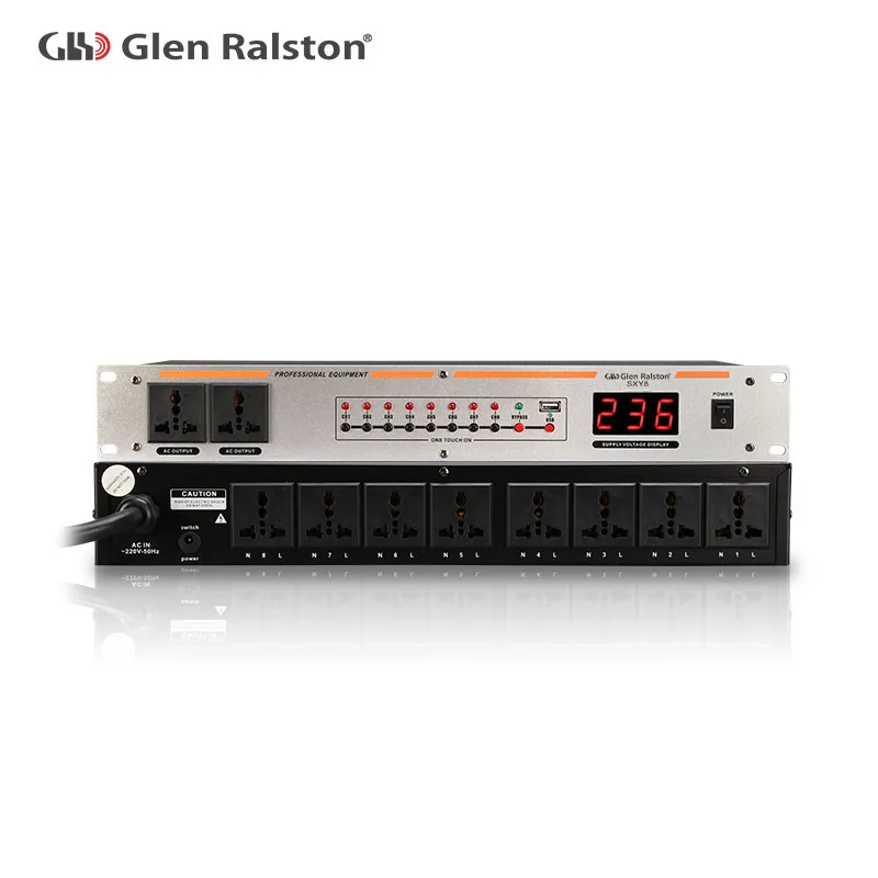

Professional Audio10 Channels Power Sequence Controller Automatic power strip bar Effectively protect the switch