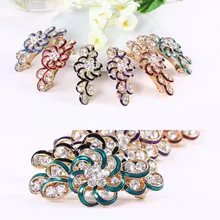 Красивые женские модные заколки для волос цветок кристалл заколка со стразами заколка для волос аксессуары js002