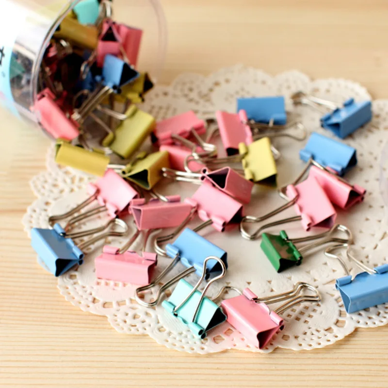 

(40Pcs/Set) Paper Clip Metal Office Accessories Binder Clips Stationery Metalic Clip Office Decor Accessories Kawaii