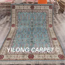 YILONG 6'x9' турецкий Шелковый ковер элегантный синий vantage изысканные персидские коврики(YHW611AB6x9