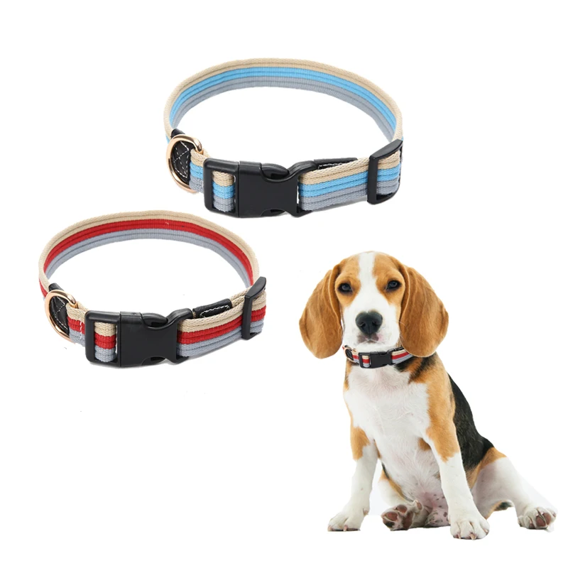 

Breakaway Dog Collar Multi-Colors Canvas Dog Collar with Plastic Clip Adjustable Collars for Small Medium Large Dogs & Puppies