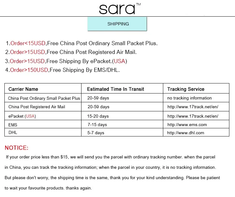 Shipping 15$