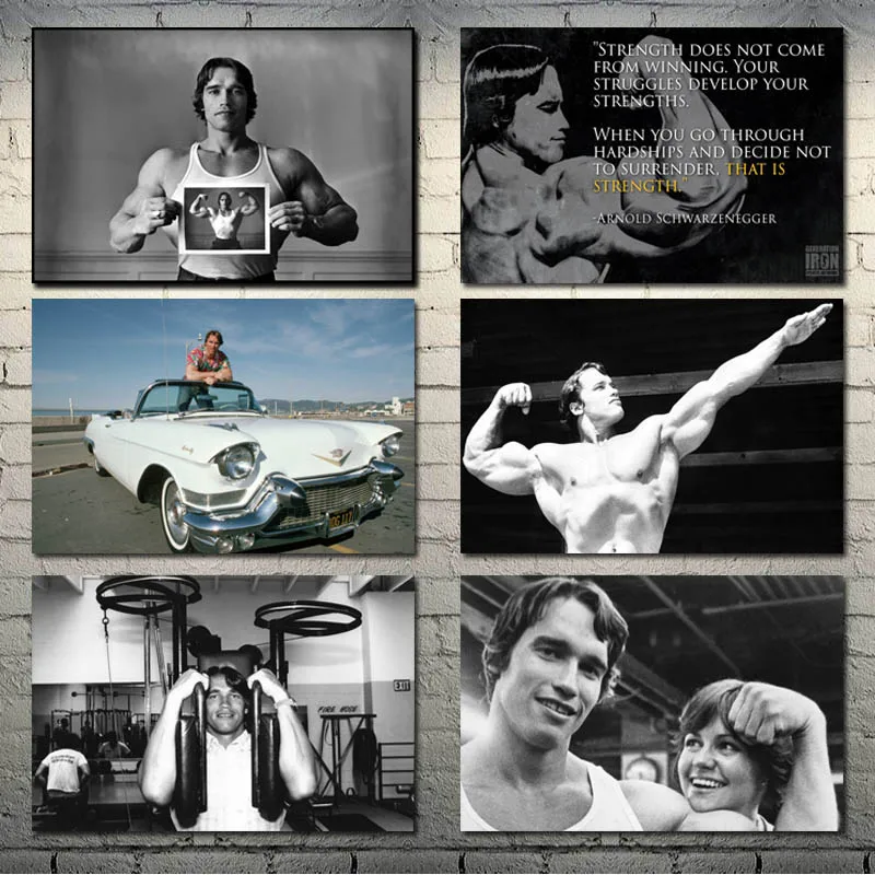 Arnold Schwarzenegger Bodybuilding Art Silk Canvas Poster 13x20 24x36 inch