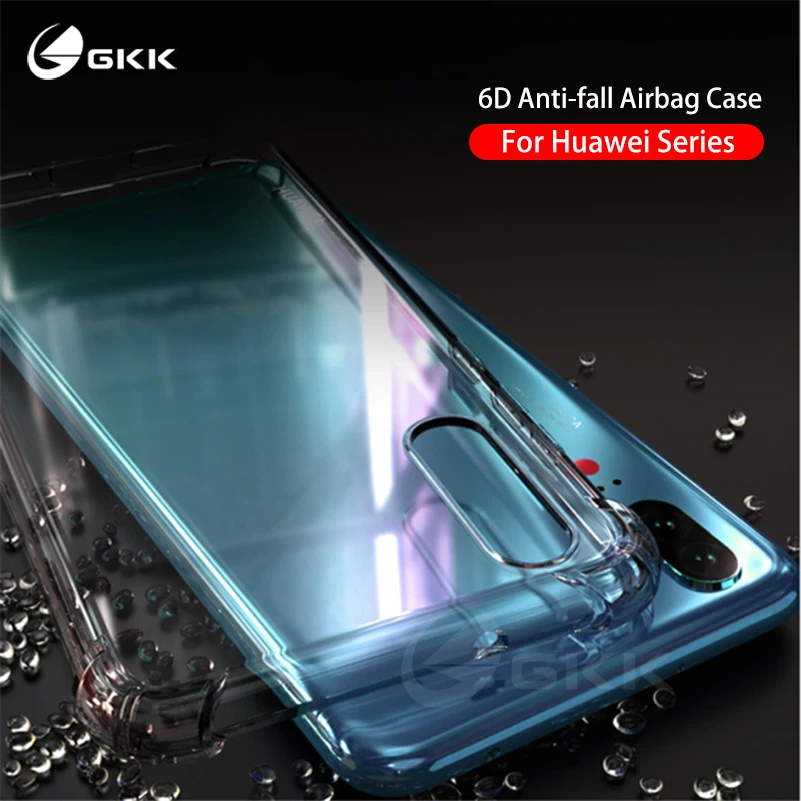 

GKK Case for Huawei Honor 8x 10 20 Pro lite Case Transparent Reinforced Soft TPU Cover for Huawei P30 Pro lite P smart 2019 Case
