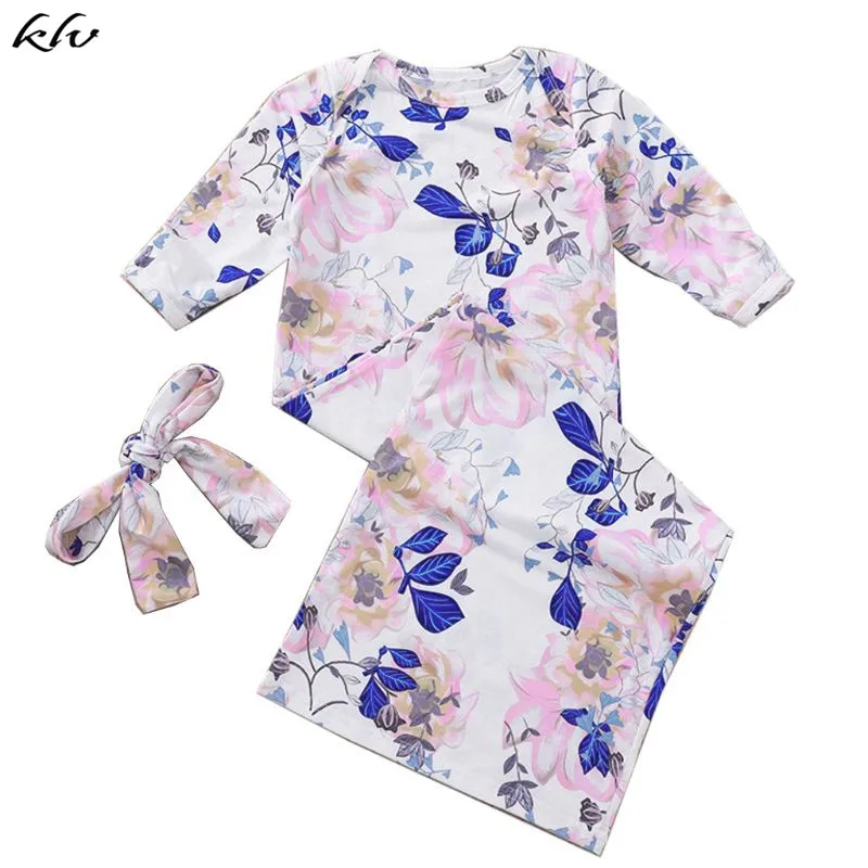 

Cotton Baby Blankets Printed Sleeping Bag+Headband Set Newborn Infant Girls Boys Clothes Style Sleep Sack Sleeve Romper