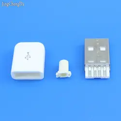JCD 20 компл.. белый 2,0 USB 4 штекер USB разъем типа A Разъем USB кабели с разъемом DIY