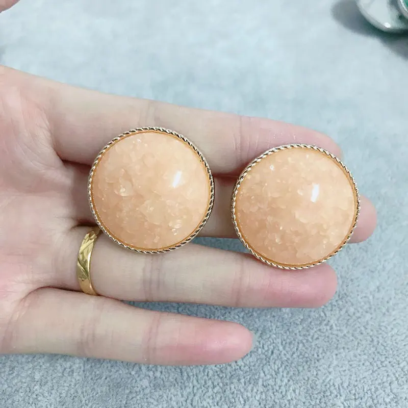 

Fashion Gold Silver Color Metal Geometric Acrylic Earrings for Women Round Circle Acrylic Stud Earring Statement Jewelry DE007