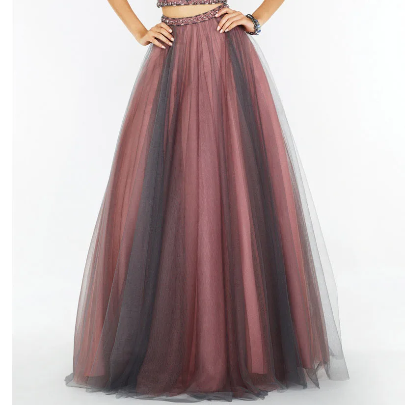 Высококачественная официальная винтажная женская юбка, Разноцветные длинные тюлевые юбки, Женская юбка-пачка без кристаллов на талии на заказ