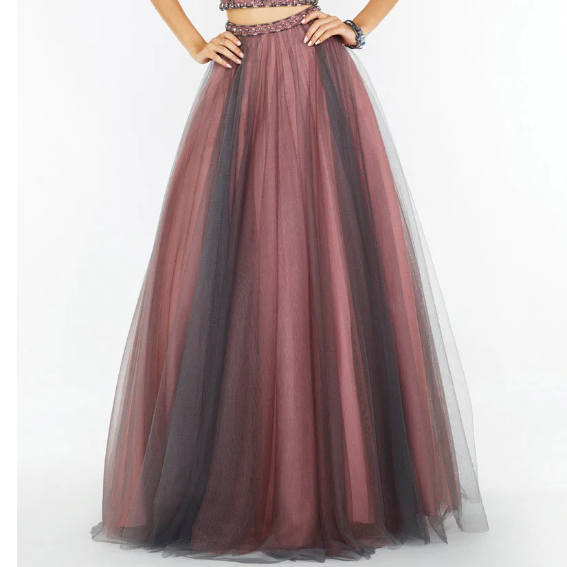 

High End Formal Vintage Lady Skirt Mix Color Long Tulle Skirts Women Without Crystal On The Waist Custom Made Tutu Skirt