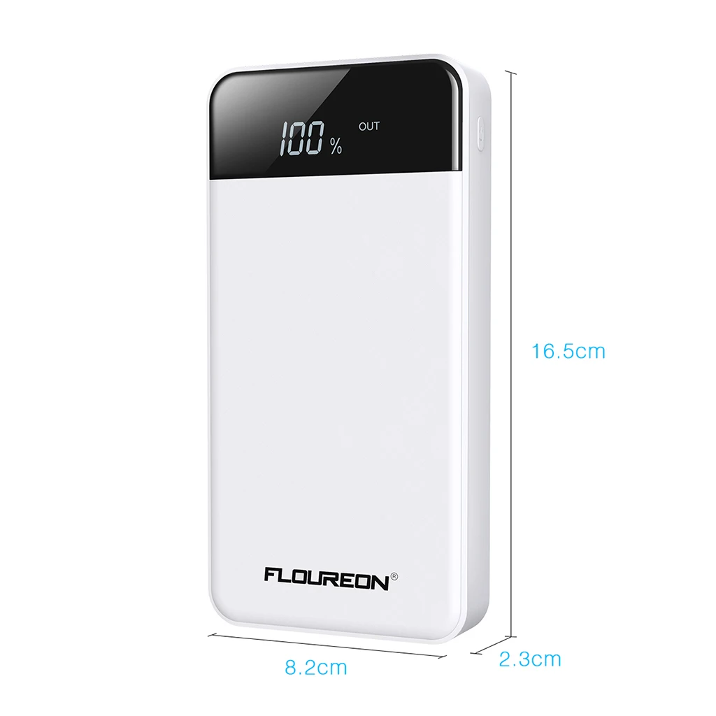 Floureon 20000 mAh power Bank 2.1A Быстрая зарядка 4 USB выход 2 Вход портативный внешний аккумулятор для iPhone X samsung Xiaomi